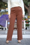 STELLA BUTTONED PANTS - BROWN